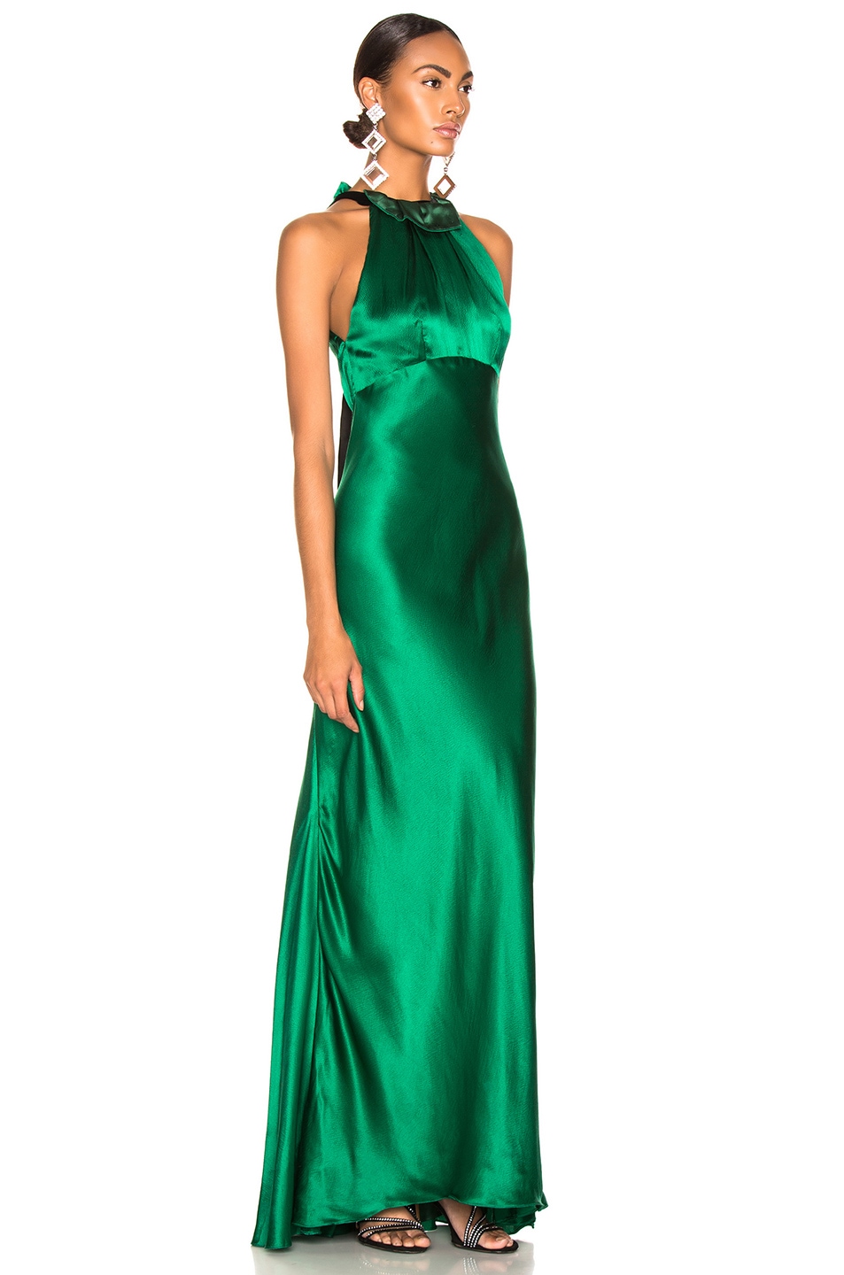 SALONI Michelle Dress in Emerald Green | FWRD