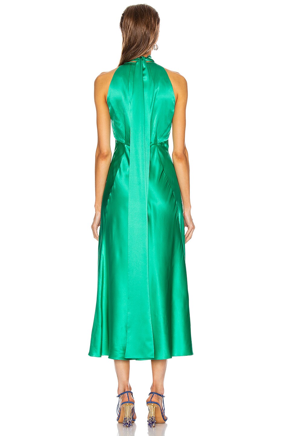 SALONI Michelle Midi B Dress in Aloe | FWRD