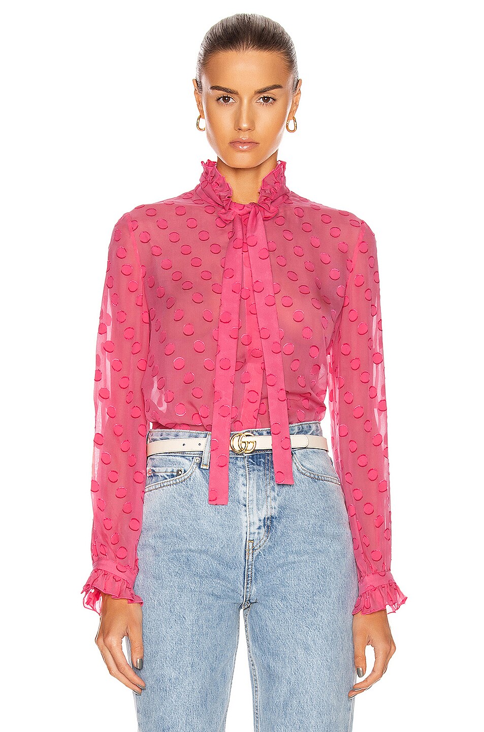 Image 1 of SALONI Emile Top in Watermelon Pink