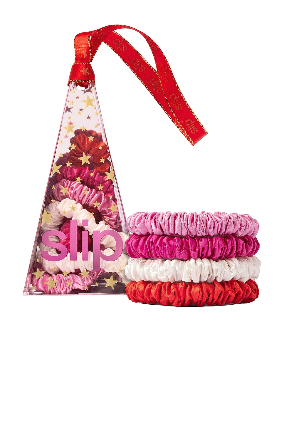 Skinny Scrunchie Ornament Set in Pink