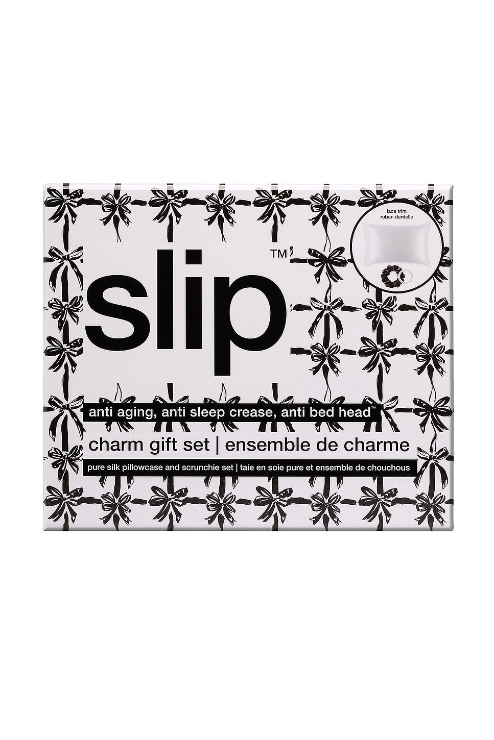 Slip Pure Silk Queen Gift Set With Lace Trim In Pink