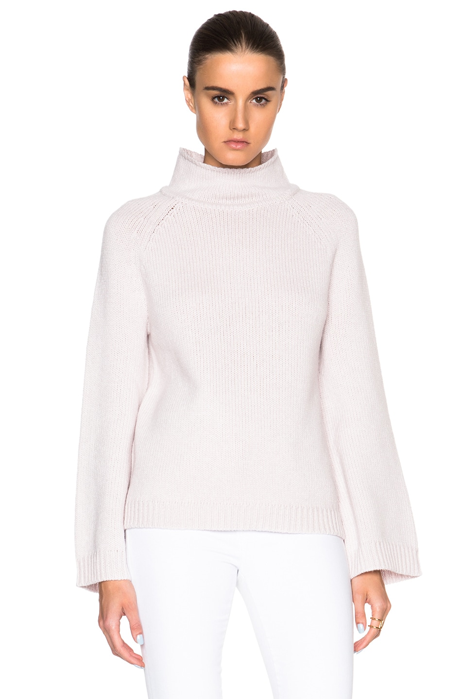 Image 1 of Sally Lapointe Cashmere Turtleneck in Petal