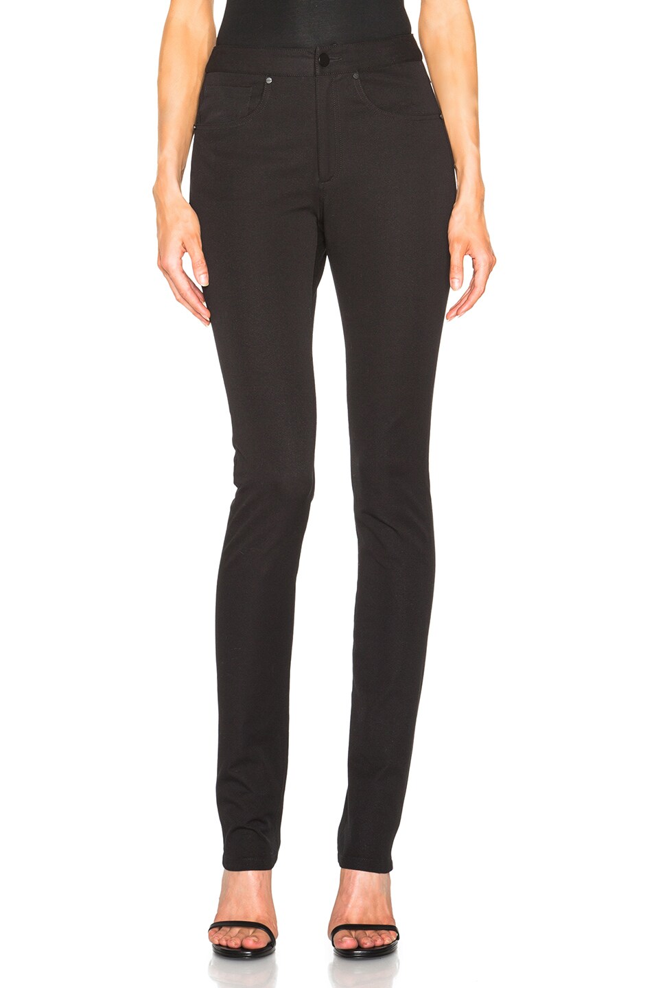Image 1 of Sally Lapointe Bi Stretch Cotton Skinny Pants in Black