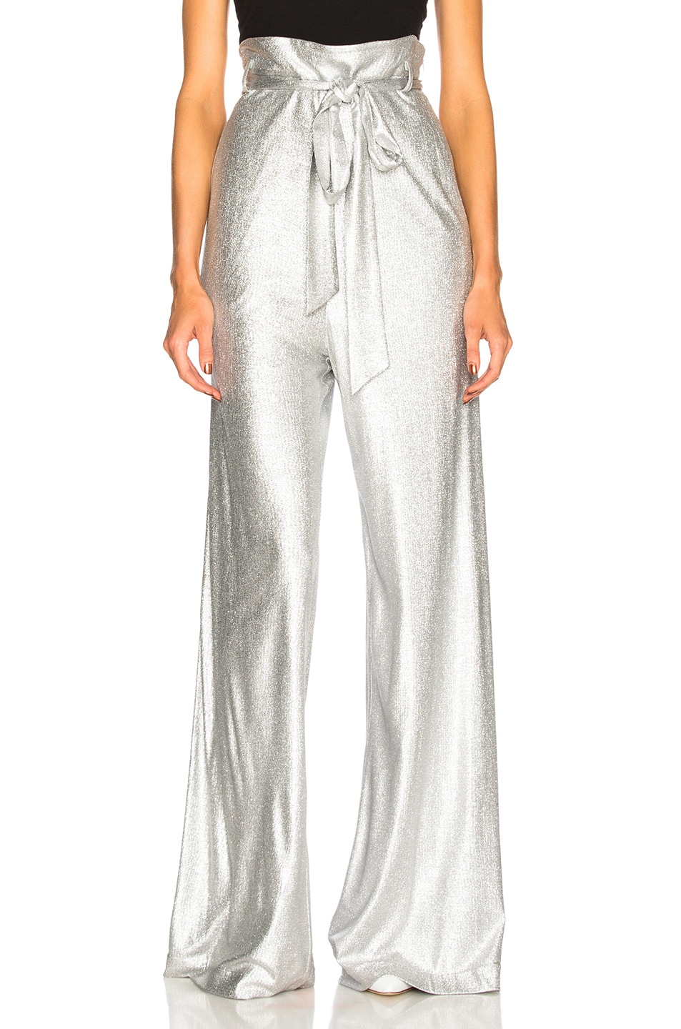 Image 1 of Sally Lapointe Metallic Paperbag Pant in Silver