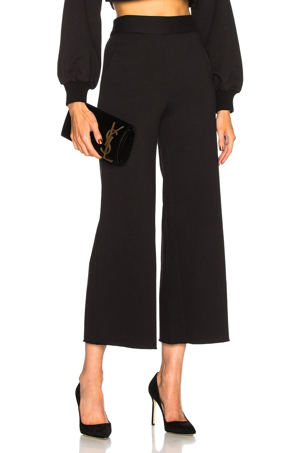 Image 1 of Sally Lapointe Wide Leg Pant in Black