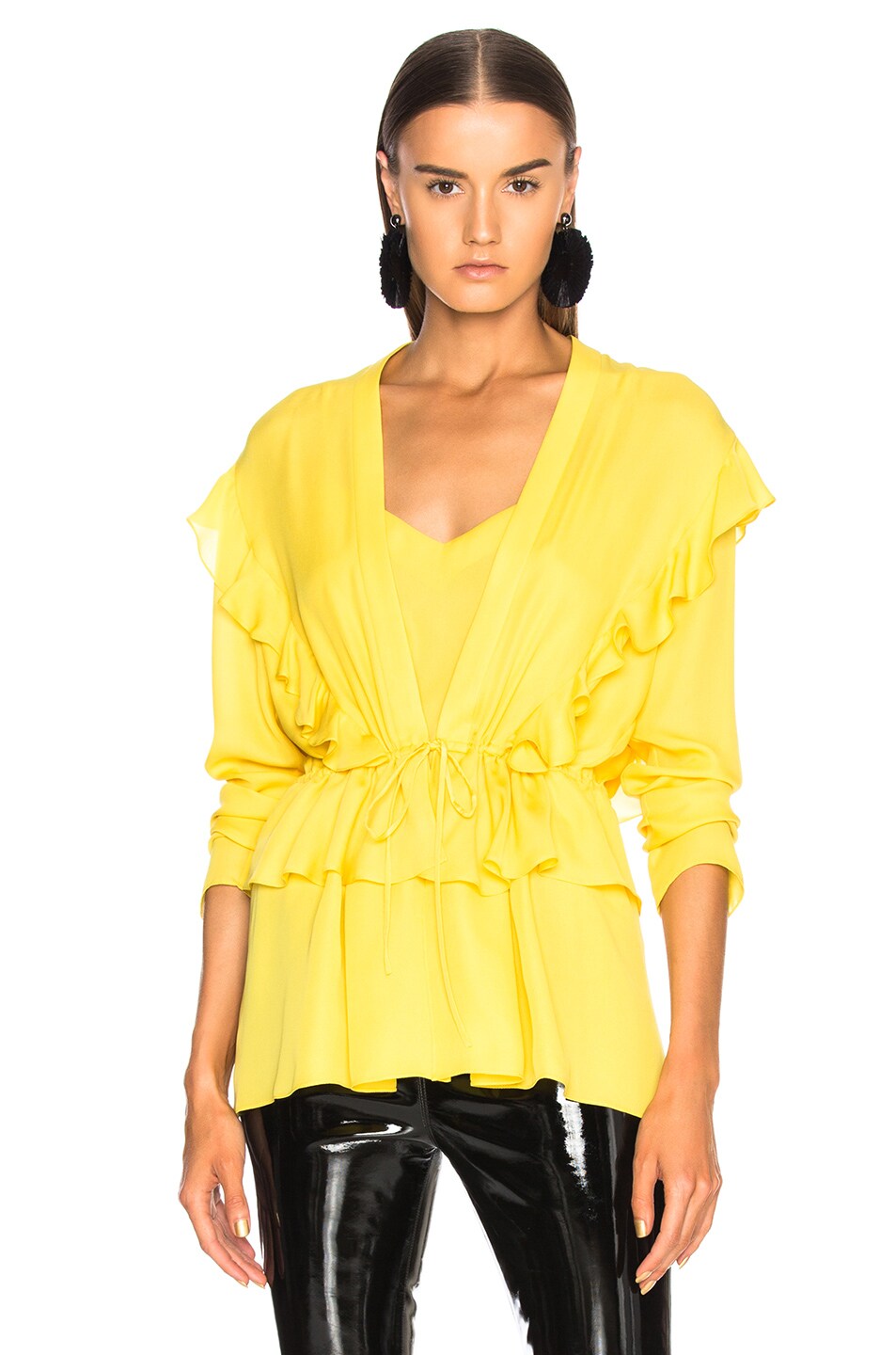 Image 1 of Sally Lapointe Drawstring Top in Yellow