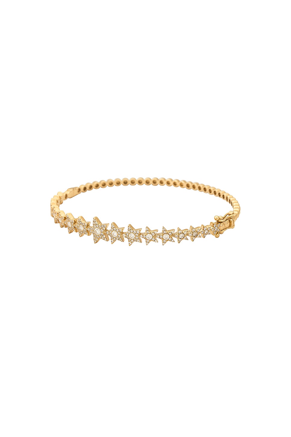 Image 1 of Siena Jewelry Star Bangle Bracelet in 14k Yellow Gold & Diamond