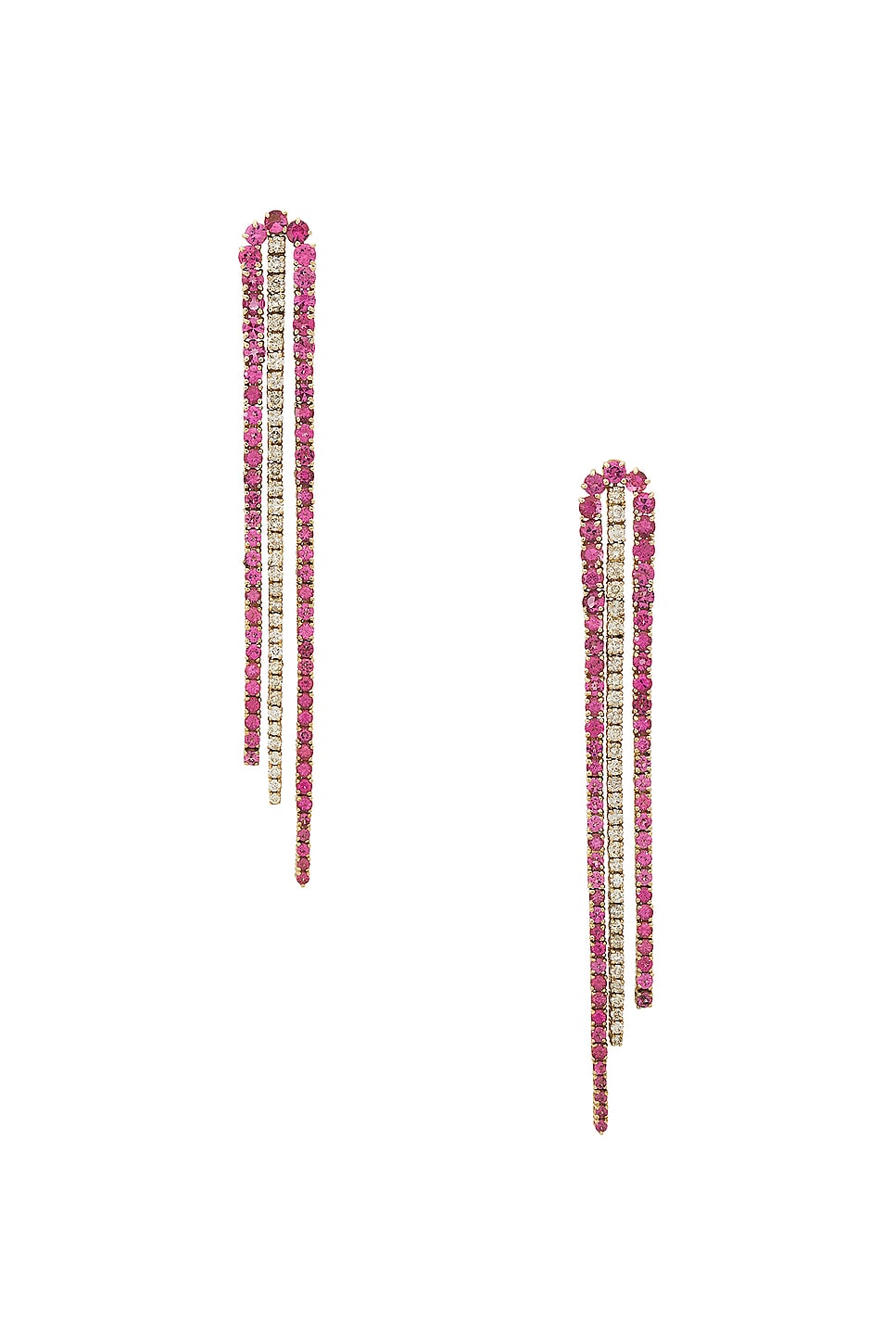 Image 1 of Siena Jewelry Earrings in 14k Yellow Gold, Diamond & Pink Spinel