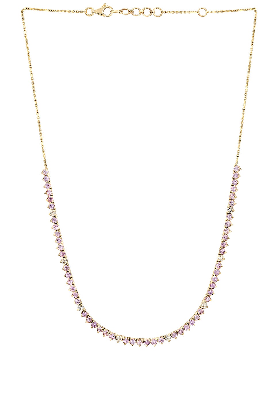 Image 1 of Siena Jewelry Riviera Necklace in 14k Yellow Gold, Diamond & Pink Sapphire