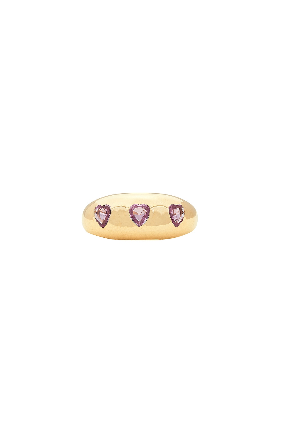 Image 1 of Siena Jewelry Heart Gypsy Ring in 14k Yellow Gold & Pink Sapphire