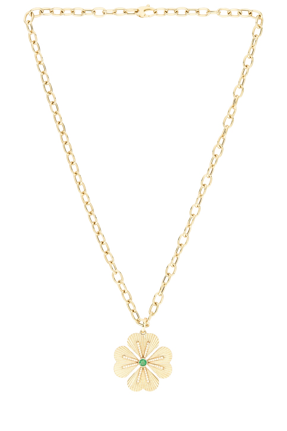 Clover Charm Necklace in Green