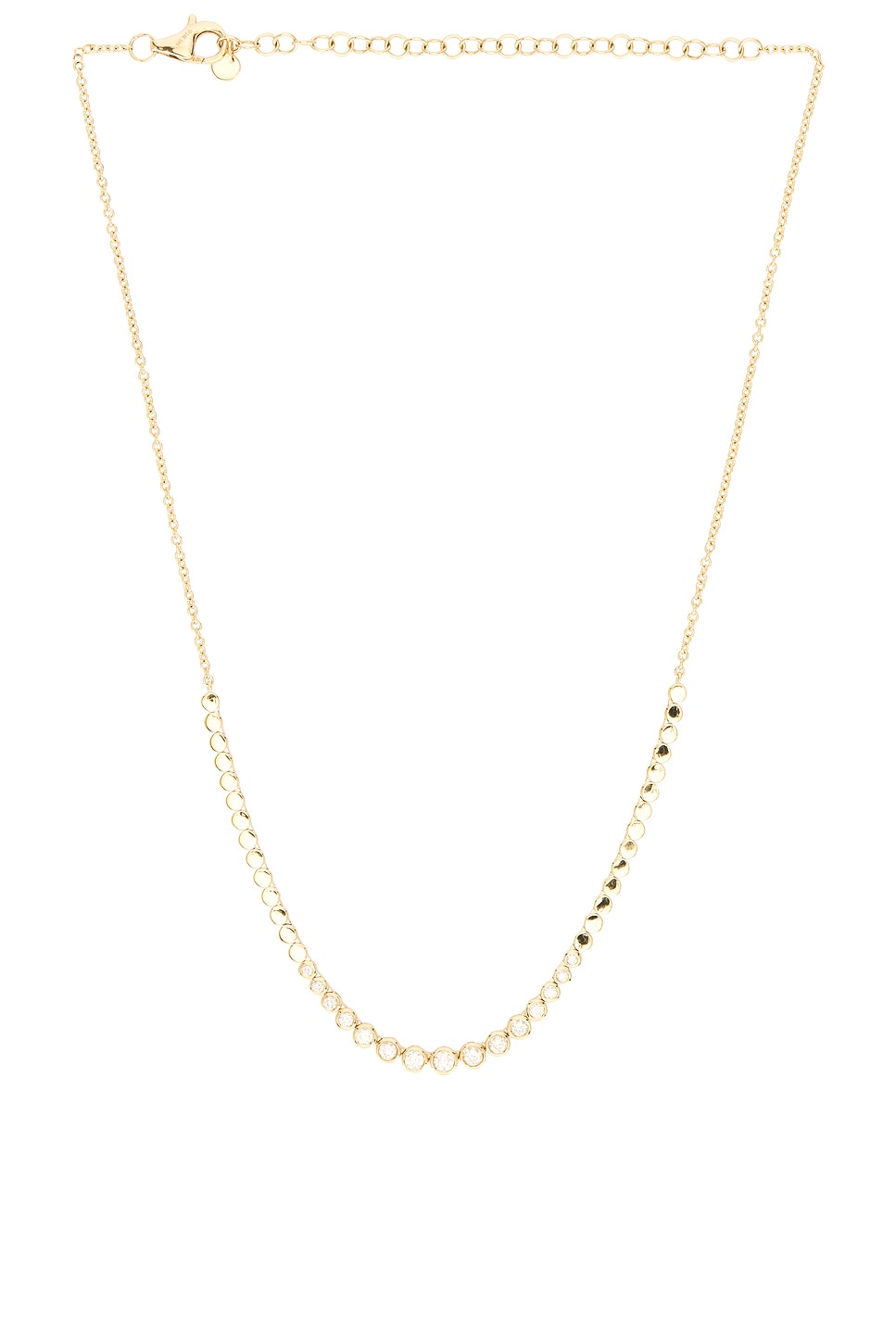 Bezel Diamond Necklace in Metallic Gold