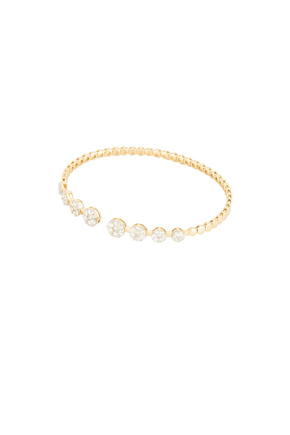 Diamond Flexible Cuff Bracelet in Metallic Gold