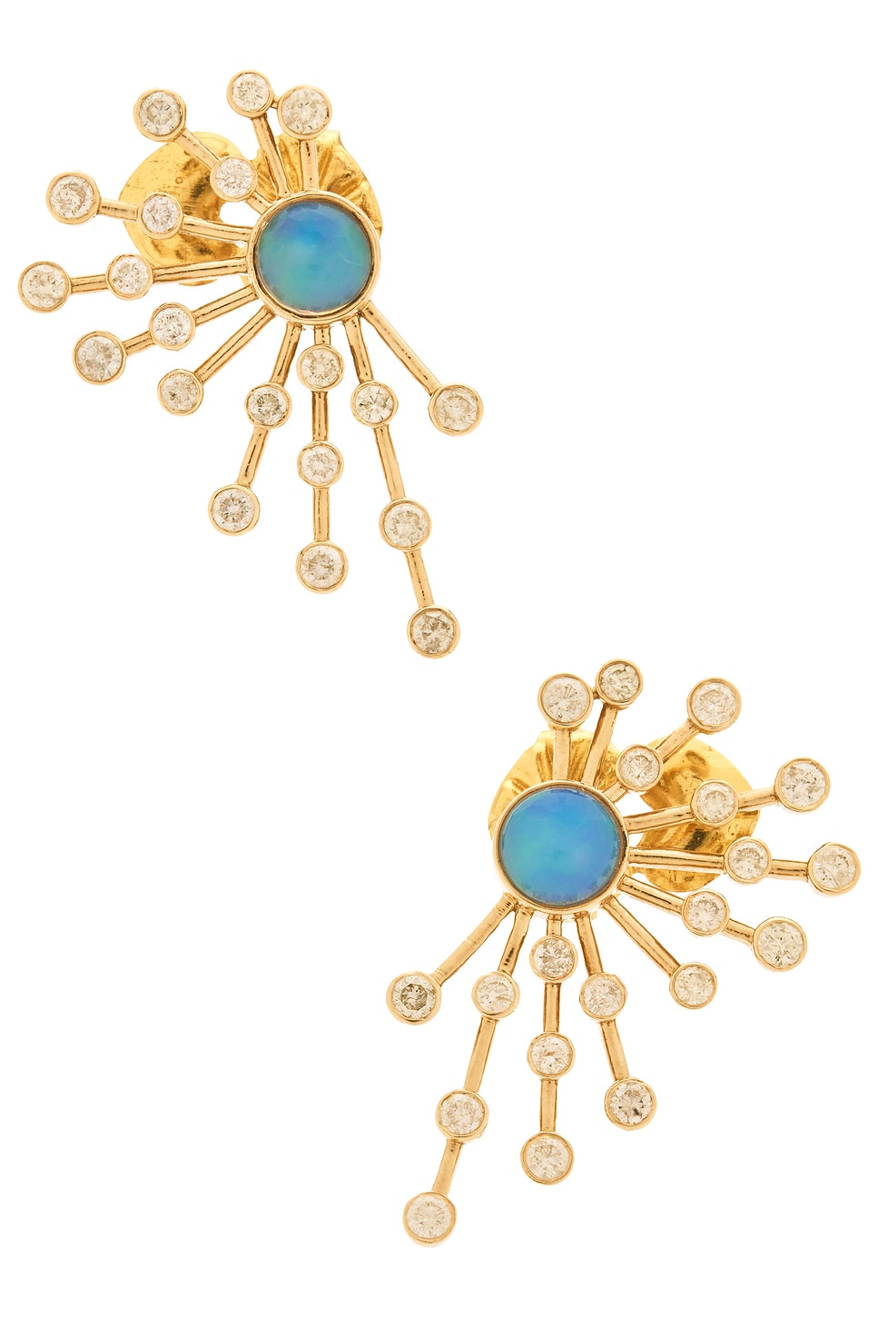 Diamond Opal Earrings in Blue