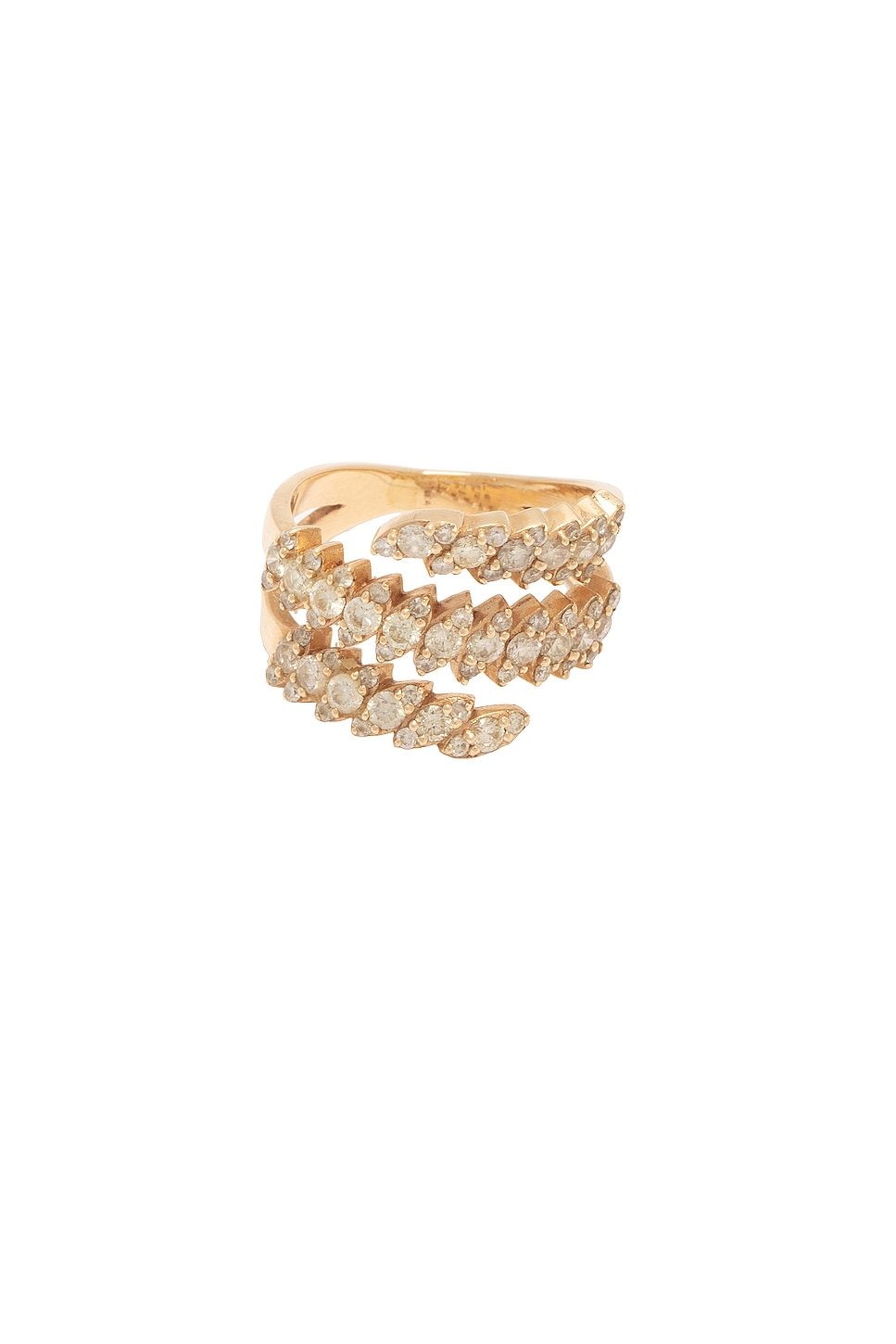 Image 1 of Siena Jewelry Marquis Coil Ring in 14k Yellow Gold & Diamond