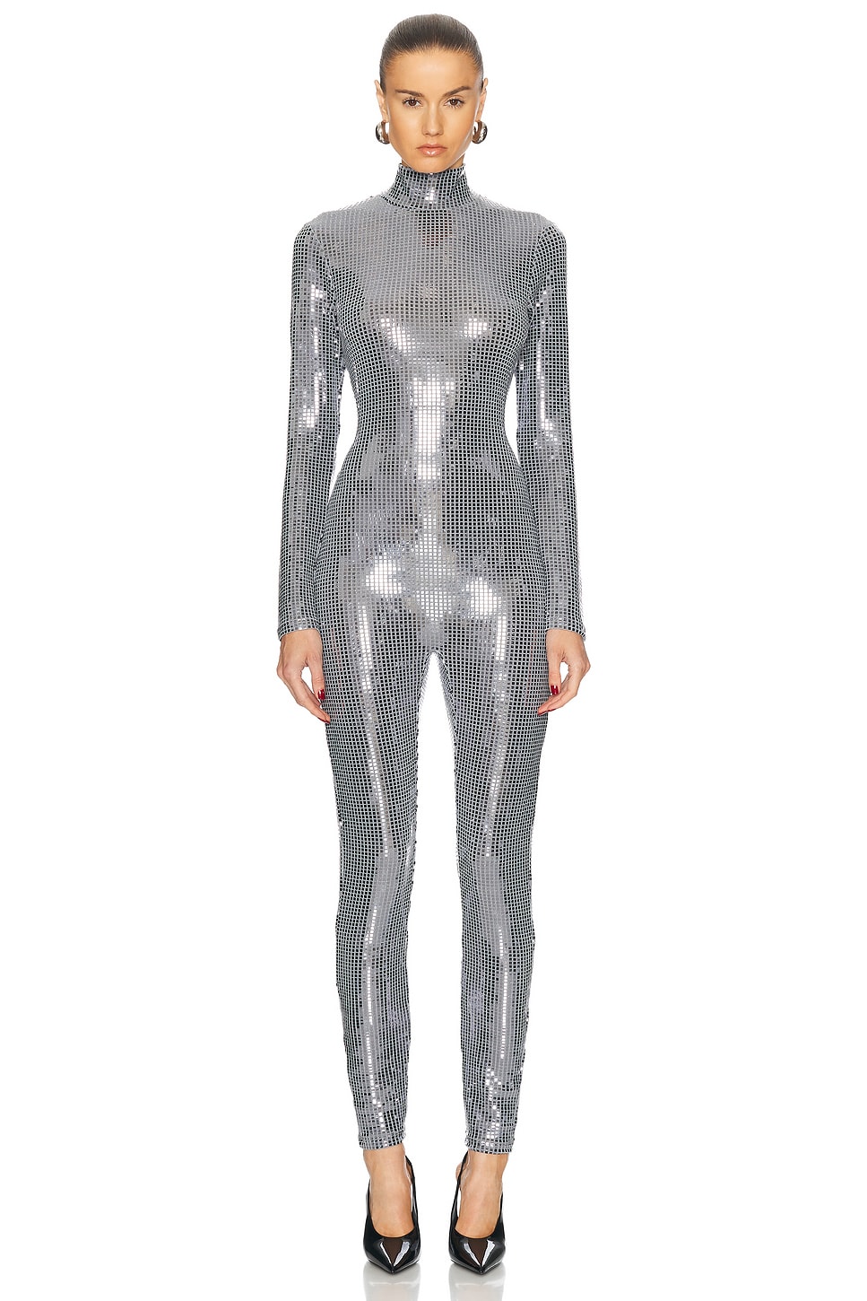 X Tomorrow Disco Jumpsuit in Metallic Silver