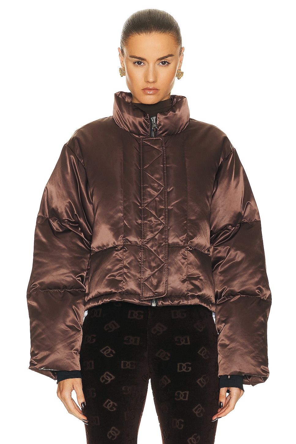 Image 1 of Shoreditch Ski Club Roux Puffer Jacket in Bitter Chocolate Brown