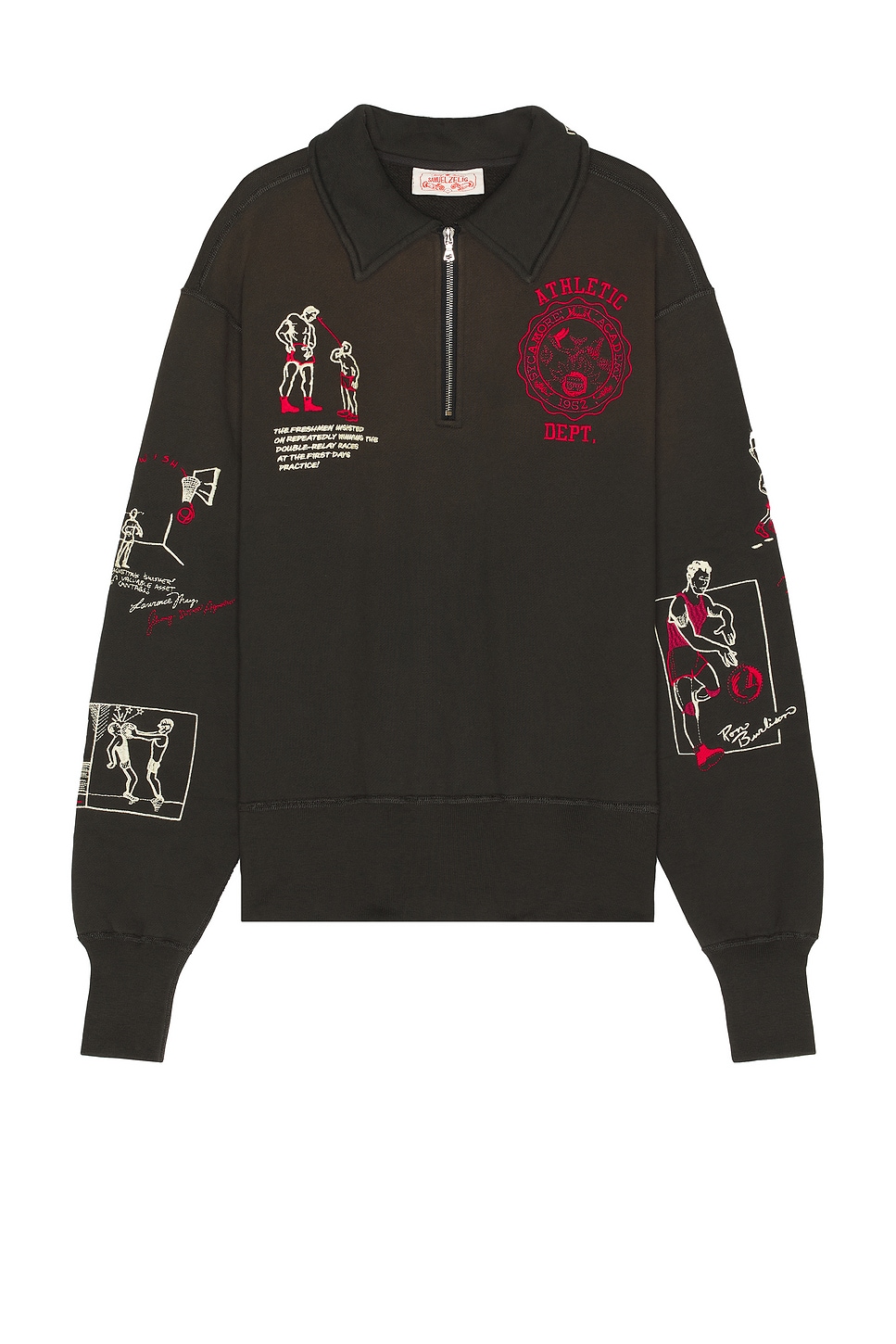 Samuel Zelig Varsity 1/4 Zip Sweater In Brown