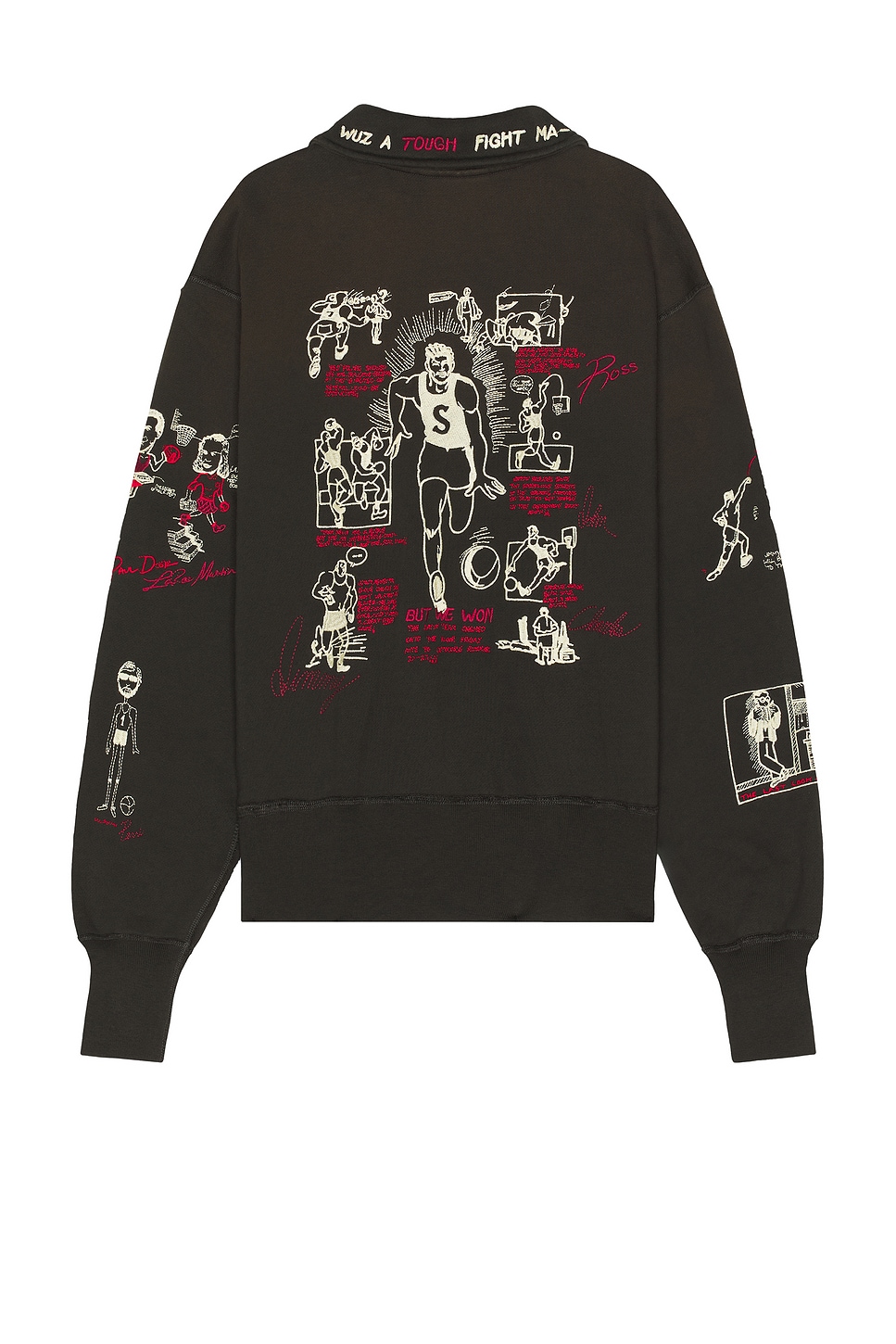 Samuel Zelig Varsity 1/4 Zip Sweater In Brown
