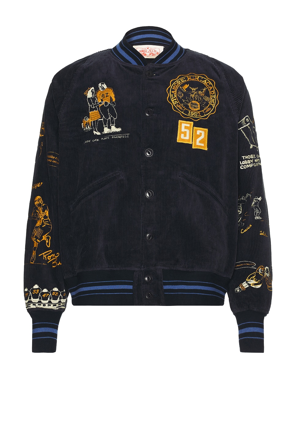 Image 1 of Samuel Zelig Varsity Jacket in Navy