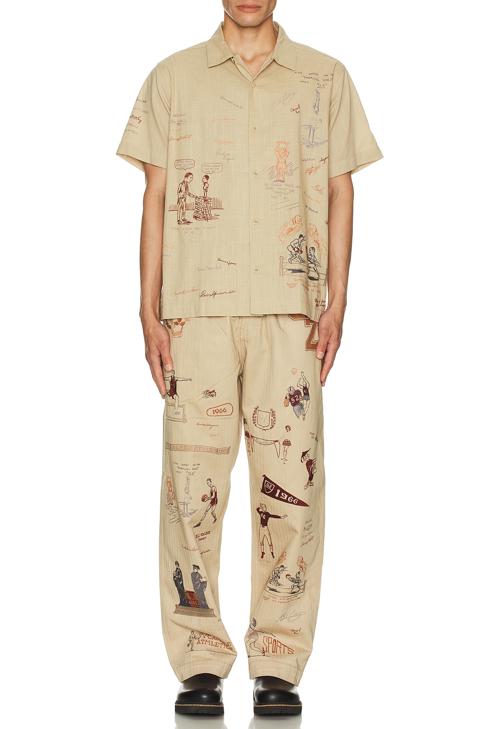 Image 1 of Samuel Zelig Yearbook Camp Shirt in Khaki