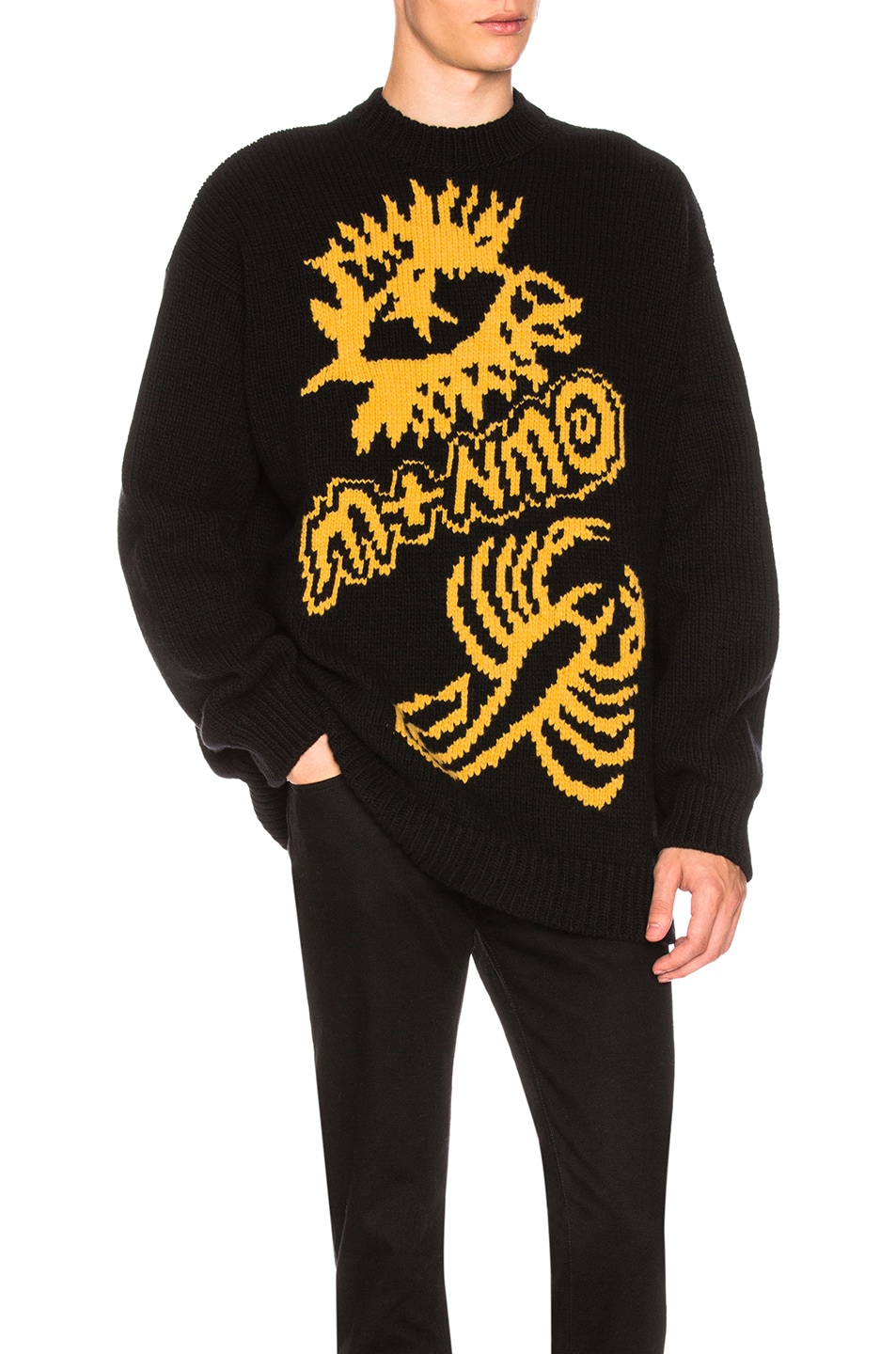 Image 1 of Stella McCartney Crewneck Sweater in Black & Yellow