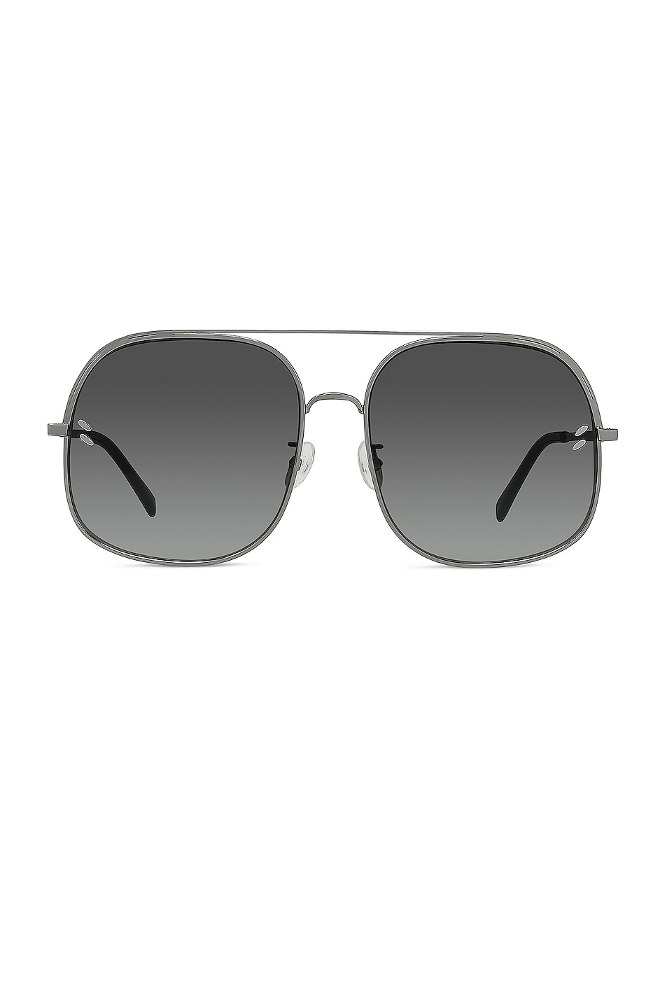 Image 1 of Stella McCartney Metal Shield Sunglasses in Shiny Light Ruthenium