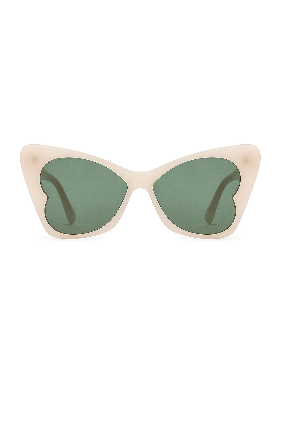 Image 1 of Stella McCartney Iconic Heart Sunglasses in White & Green