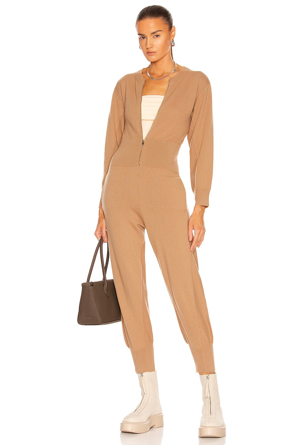 Image 1 of Stella McCartney All In One Knit Jumpsuit in Biscuit