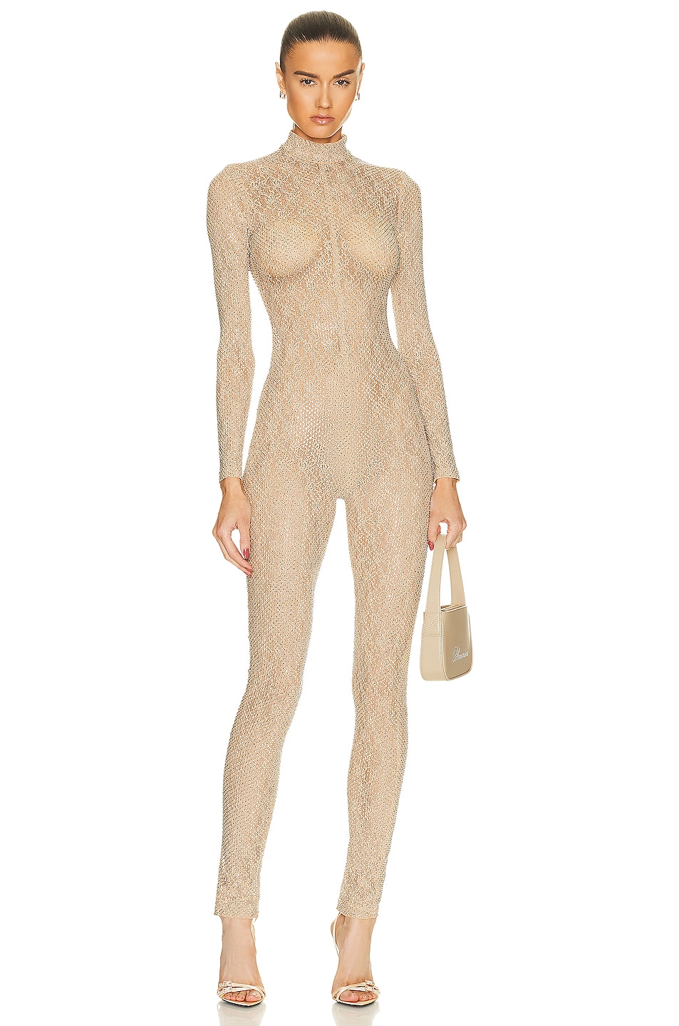 Image 1 of Stella McCartney Crystal All in One Jumpsuit in Nude