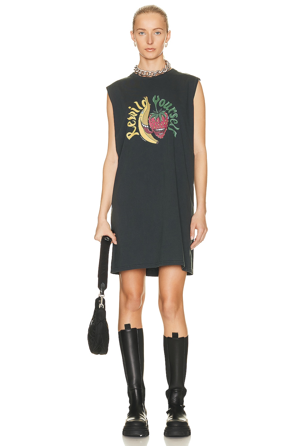 Image 1 of Stella McCartney Rewild Fruit Print Dress in Black