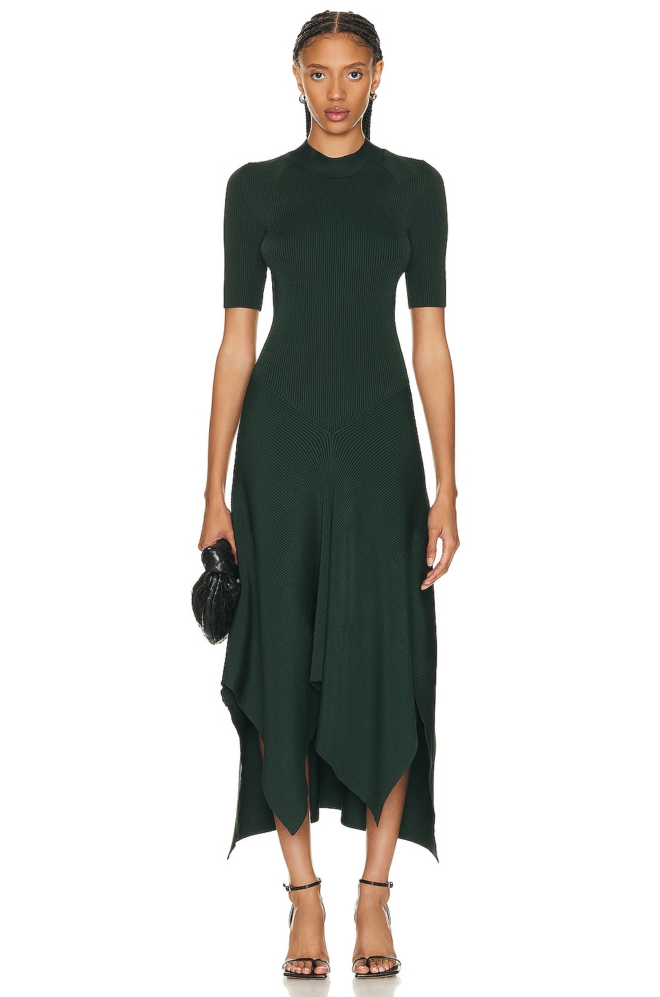 Image 1 of Stella McCartney Technical Rib Knit Dress in Forest Green