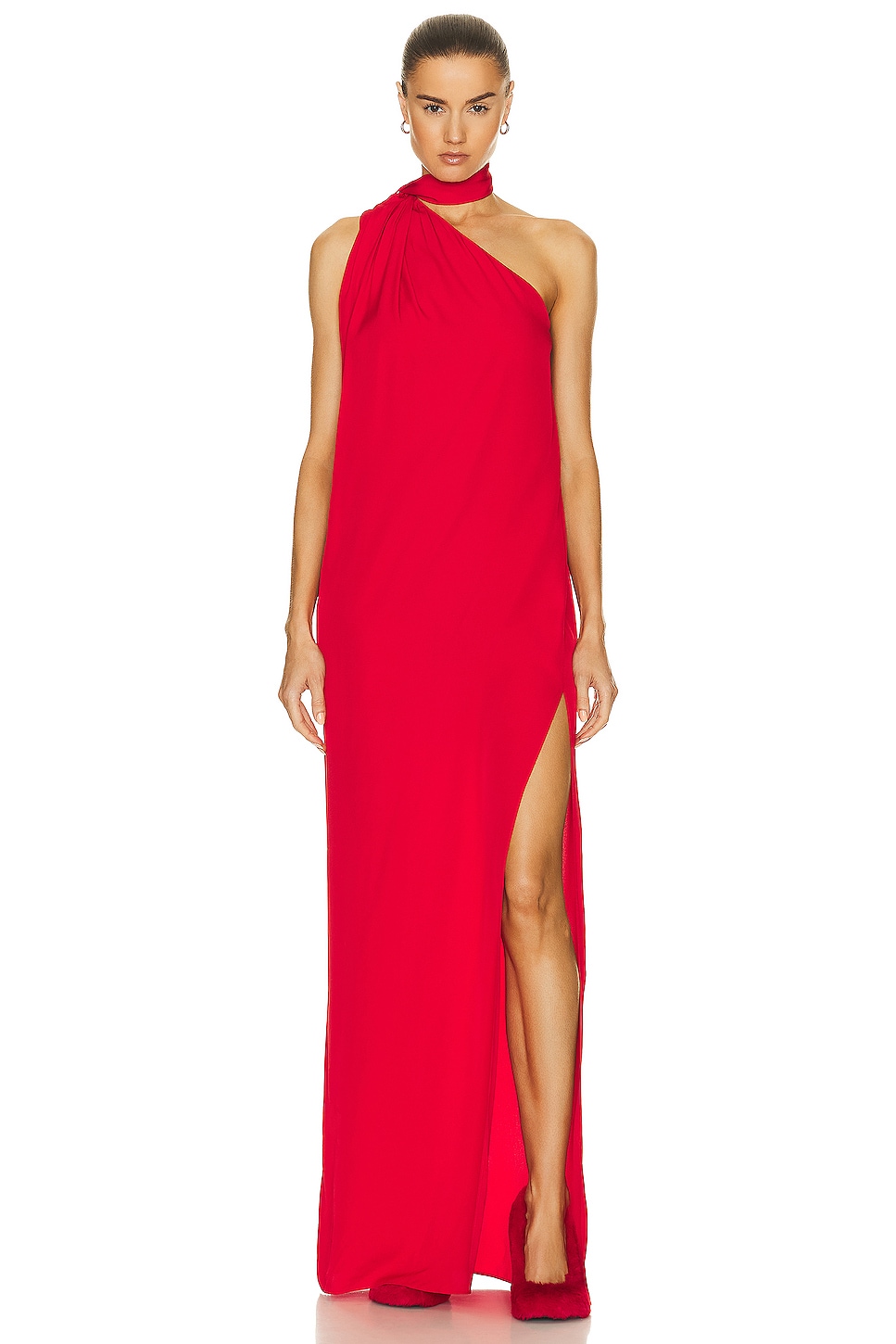 Image 1 of Stella McCartney One Shoulder Dress in Lipstick Red
