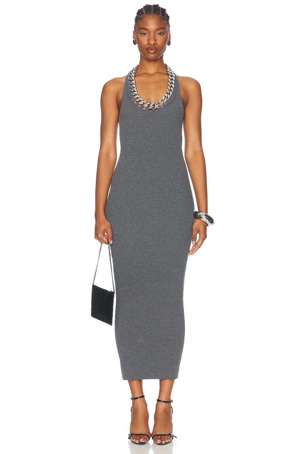 Image 1 of Stella McCartney Falabella Chain Dress in Dark Grey