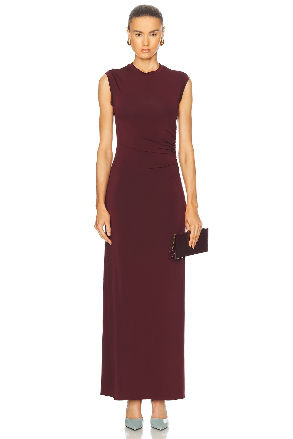 Fluid Jersey Dress in Wine