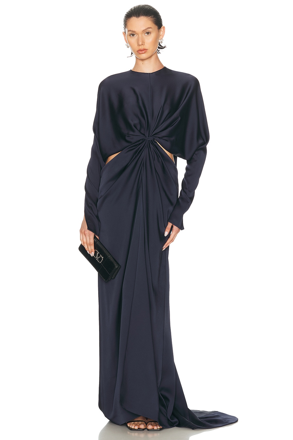 Image 1 of Stella McCartney Satin Twist Gown in Ink
