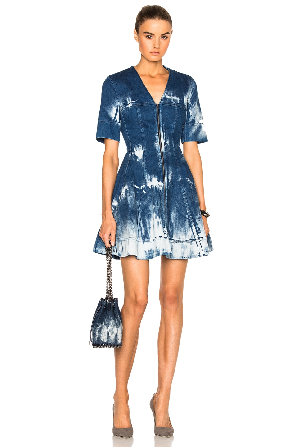 Image 1 of Stella McCartney Tie Dye Denim Dress in Bluette