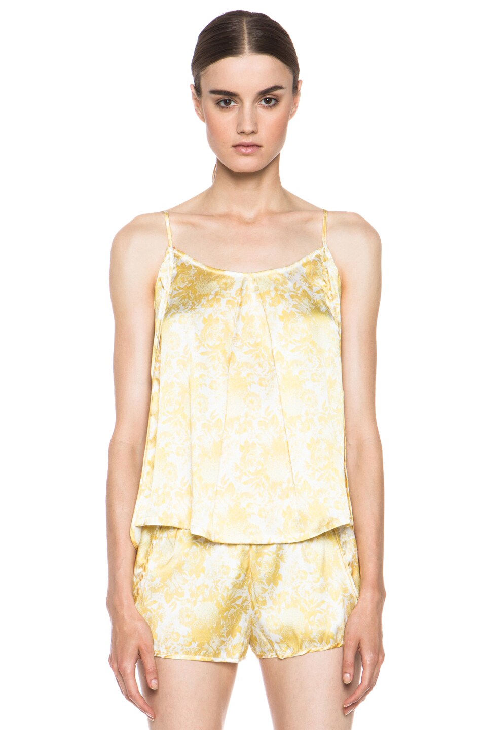 Image 1 of Stella McCartney Camille Cooling Silk Camisole in Yellow Floral