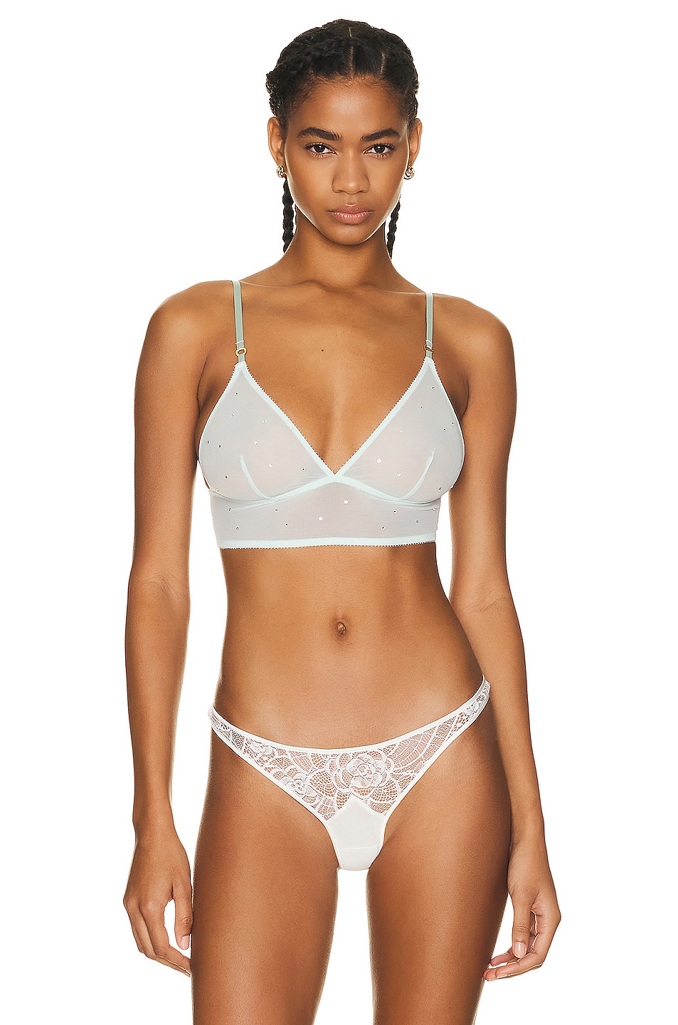 Image 1 of Stella McCartney Soft Cup Crystal Bra in Pale Mint