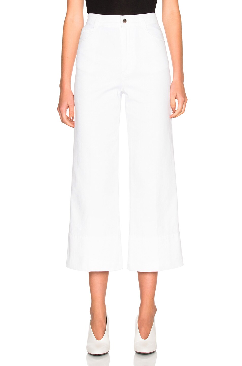 Image 1 of Stella McCartney High Waisted Crop Trousers in White