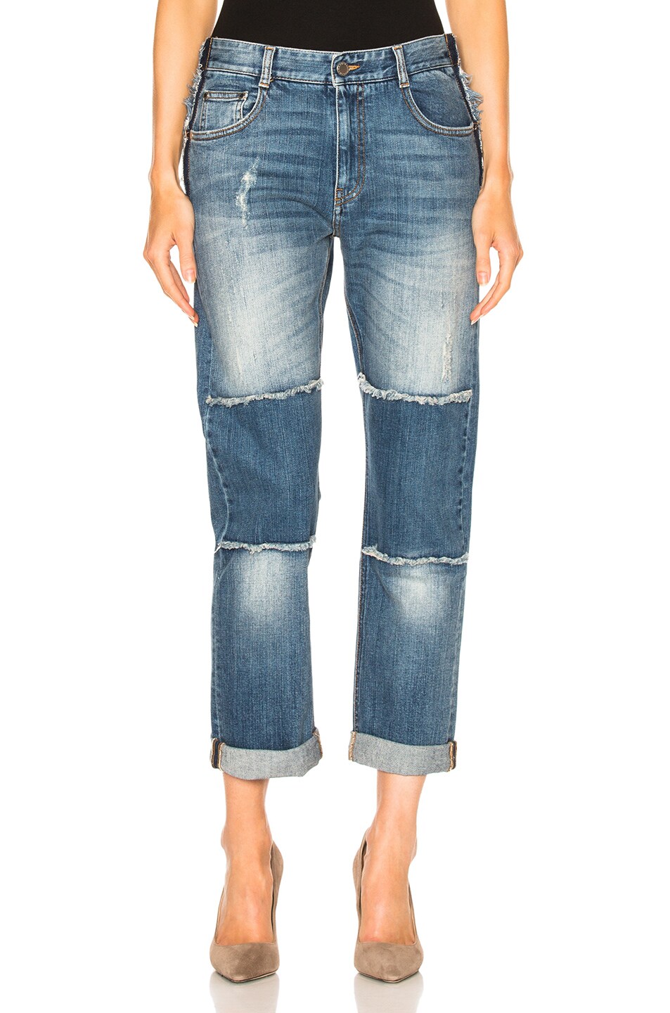 Image 1 of Stella McCartney Knee Patch Jeans in Dark Classic Blue