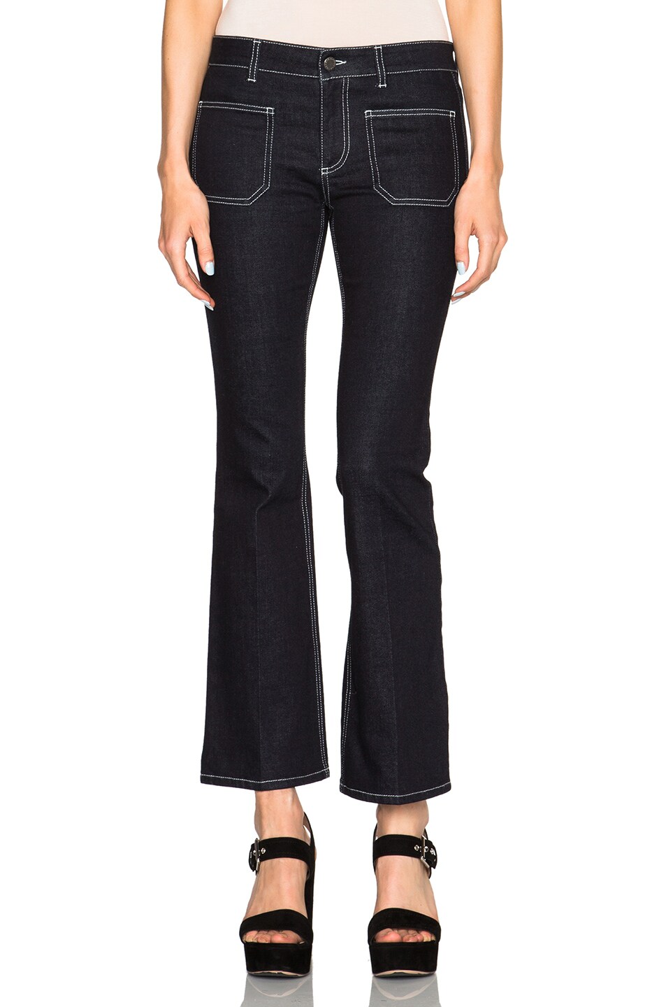 Image 1 of Stella McCartney Contrast Stitch Jeans in Blue