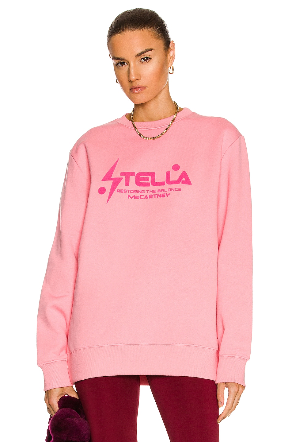 Image 1 of Stella McCartney Tom Graphic Logo Sweatshirt in Apricot Sunset