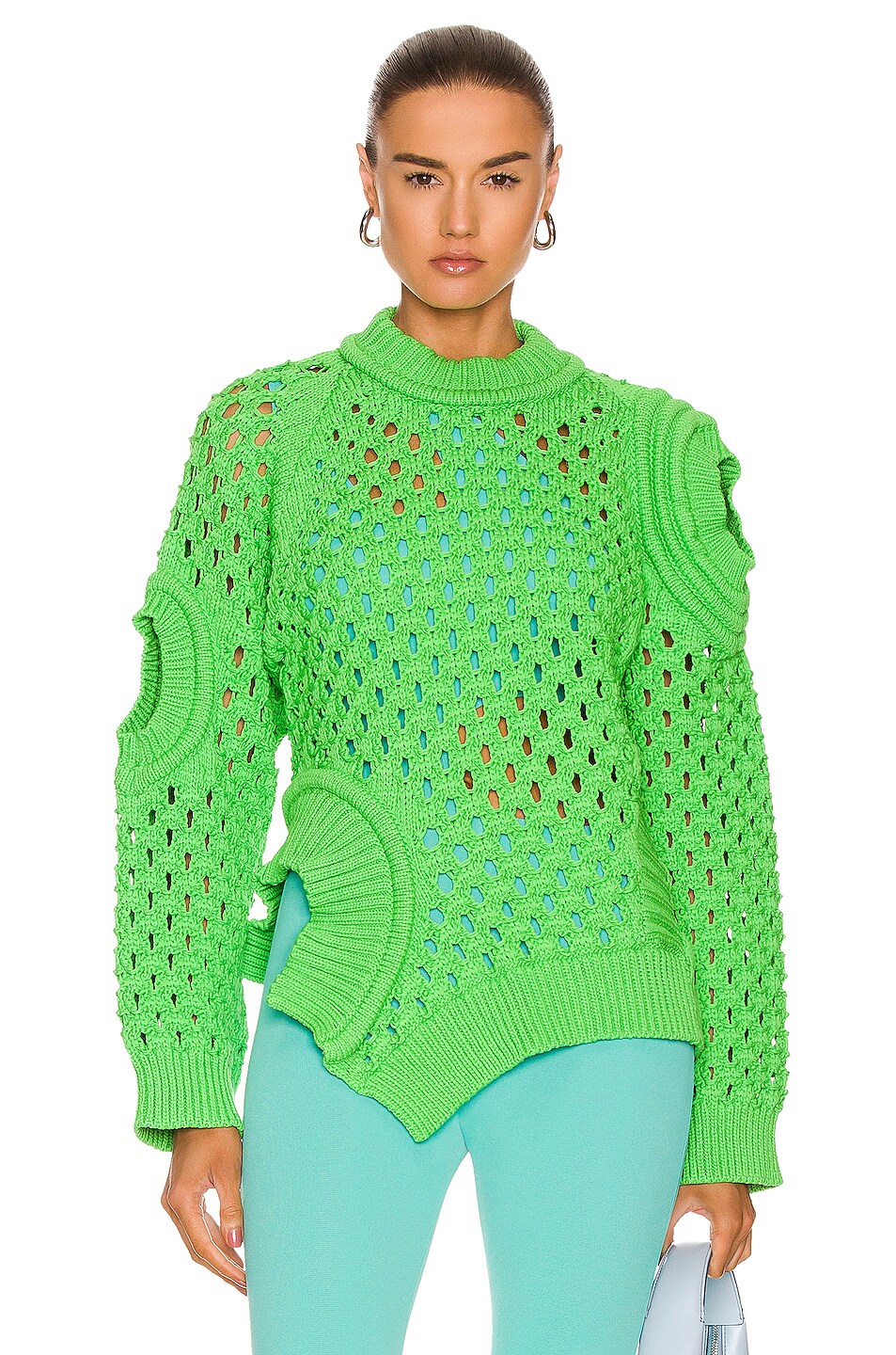 Image 1 of Stella McCartney Big Stitch Jumper in Green Fluorescent