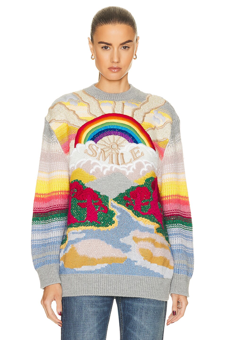 Stella McCartney Festive Smile Knit Sweater in Multicolor | FWRD