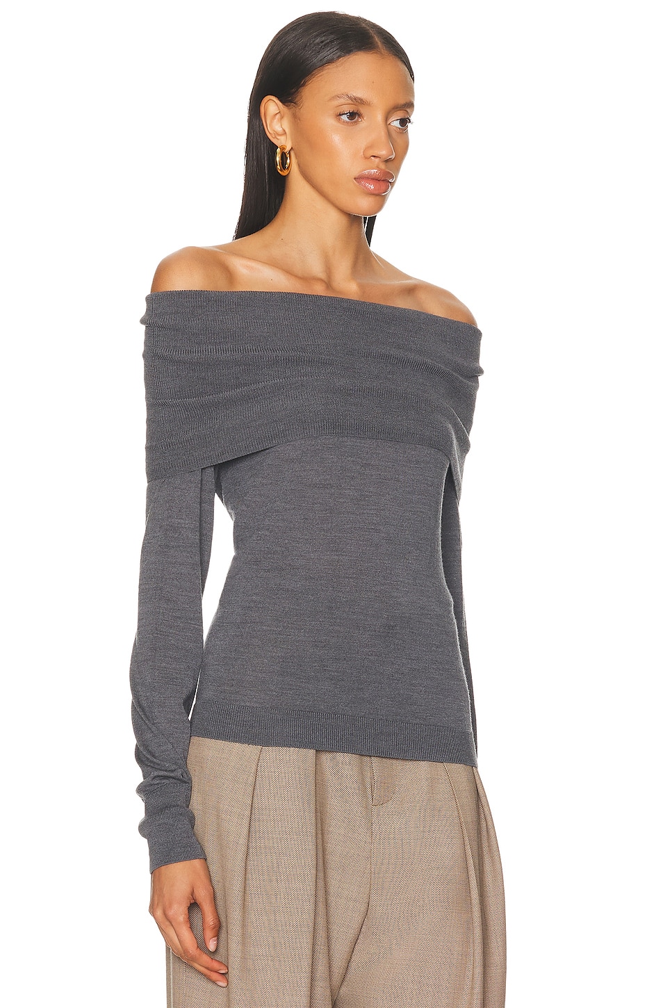 Shop Stella Mccartney Wool Off The Shoulder Jumper