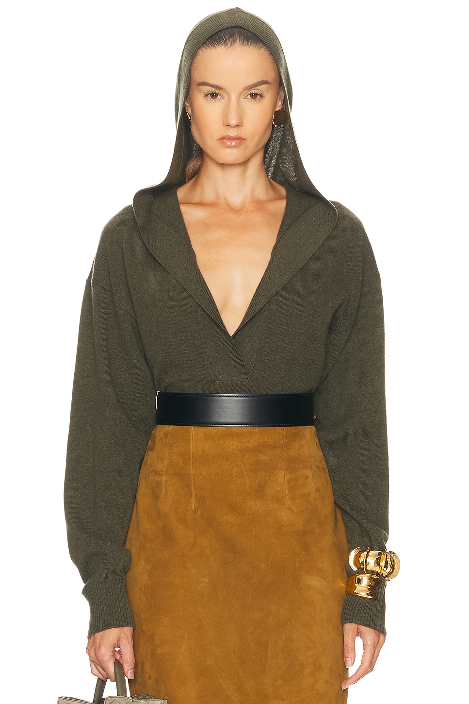 Stella Mccartney Cosy Knit Hoodie In Brown