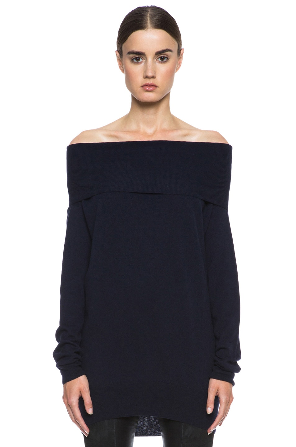 Image 1 of Stella McCartney Off the Shoulder Sweater in Midnight