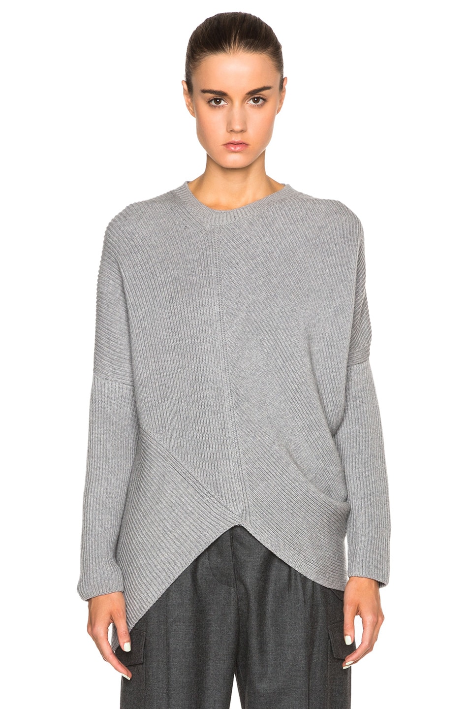Image 1 of Stella McCartney Clean Ribs Asymmetric Sweater in Grey