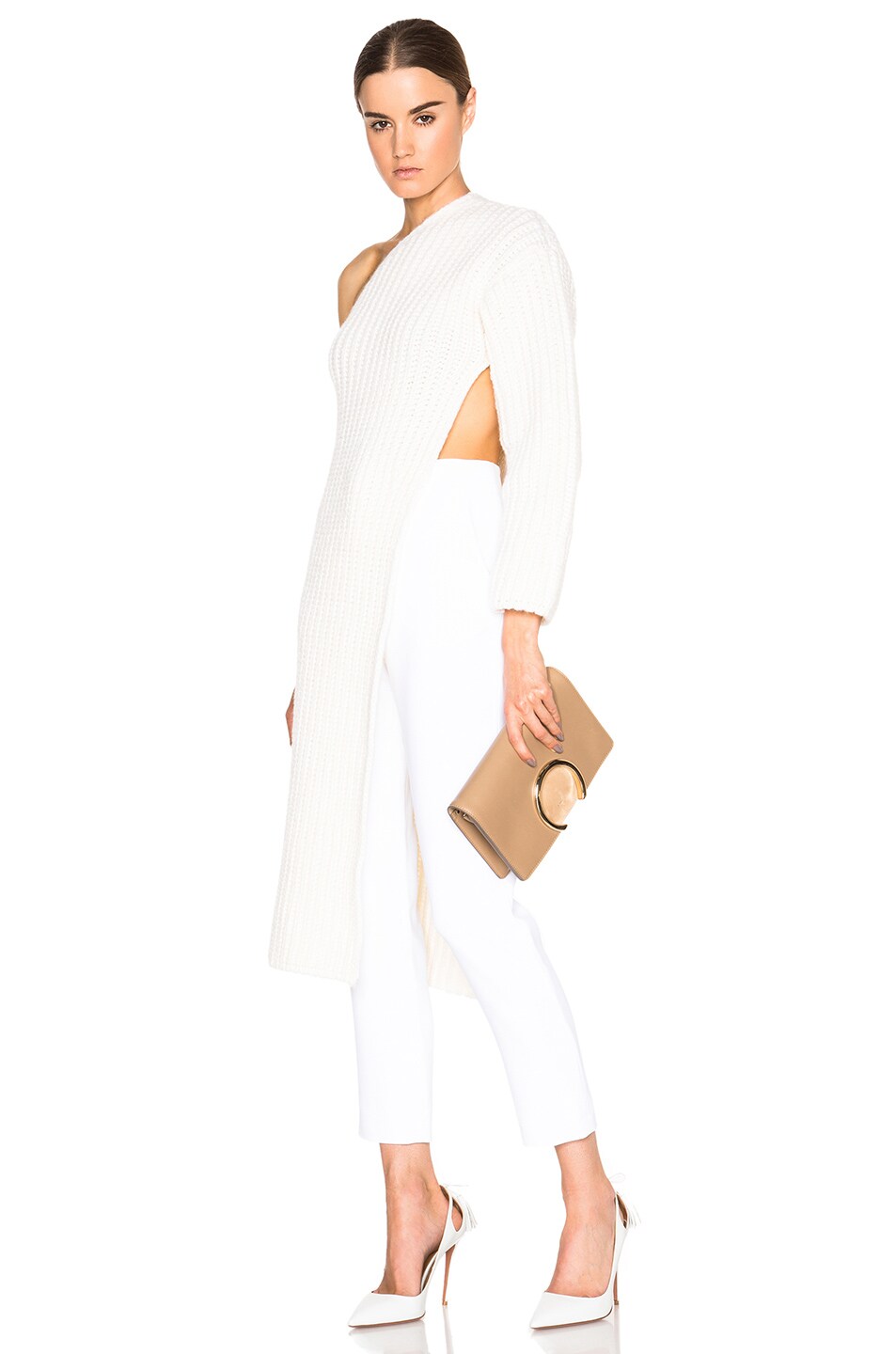 Image 1 of Stella McCartney One Sleeve Knit Sweater in Winter White